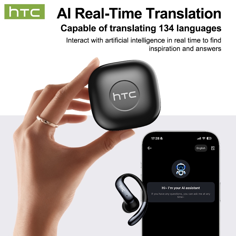 HTC NE63 Tai Nghe Phiên Dịch  AI Translator Tai nghe mở tai Tai nghe không dây Bass Bluetooth 6.0 có màn hình nguồn LED | BigBuy360 - bigbuy360.vn