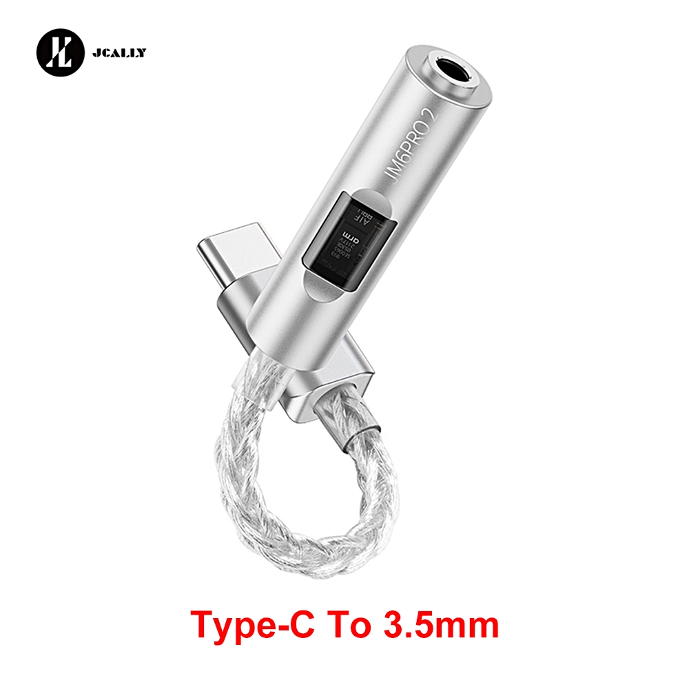 JCALLY JM6 PRO 2 Bộ khuếch đại di động HiFi có thể nhìn thấy Type-C sang 3,5mm Chip kép CX31993 + MA