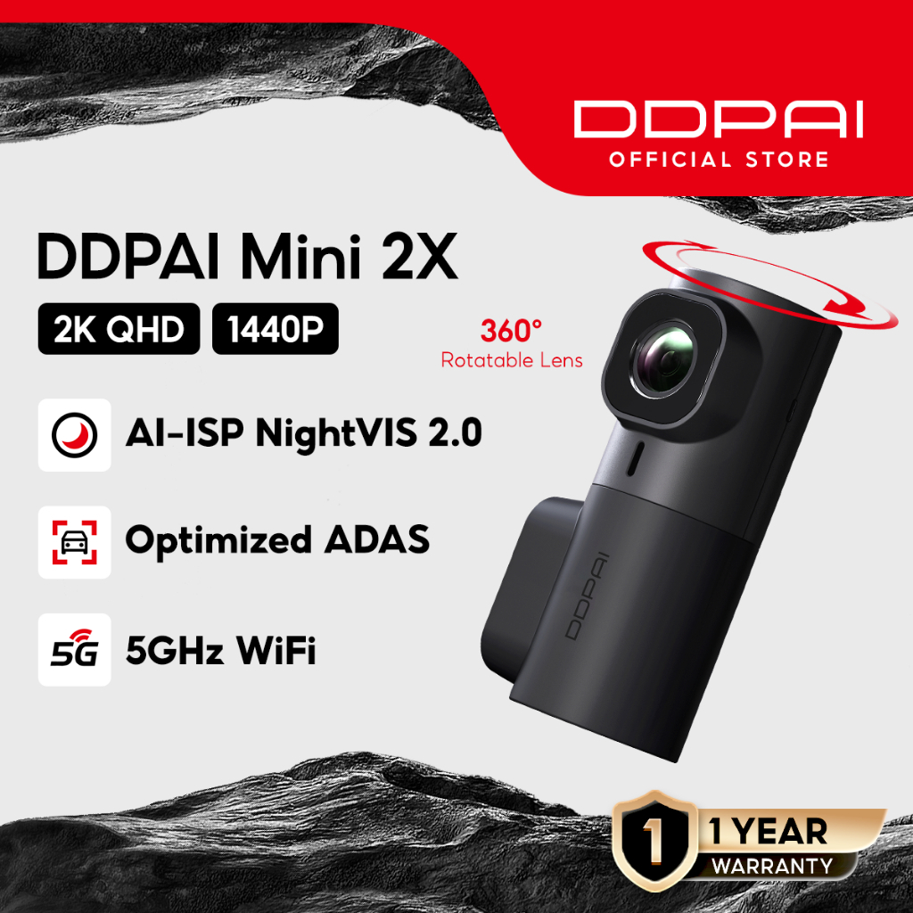 DDPAI Mini 2X 1440P 2K QHD 360° Camera truyền WiFi 5GHz Tầm nhìn ban đêm cao cấp