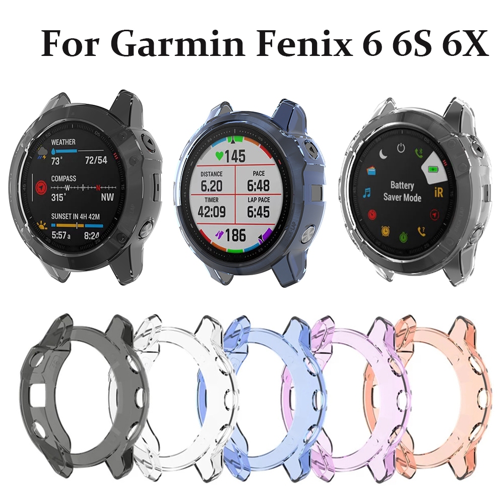 Vỏ bảo vệ TPU mềm cho Garmin Fenix 6 6S 6X Khung bảo vệ màn hình trong suốt cho Garmin Fenix 6 Pro /