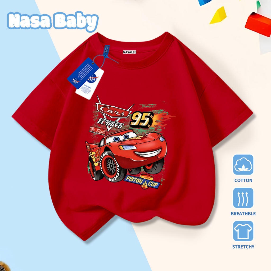 🚀Xu hướng hot 2026🚀 Áo thun trẻ em họa tiết xe đua NASA 100% chất liệu cotton Unisex Giao hàng ngay