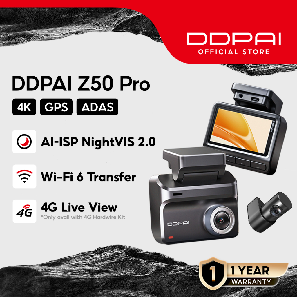 [MỚI] DDPAI Z50 Pro 4K UHD Dual Wi-Fi6 5GHZ ADAS Super NightVisin Dash Cam với kết nối 4G GPS