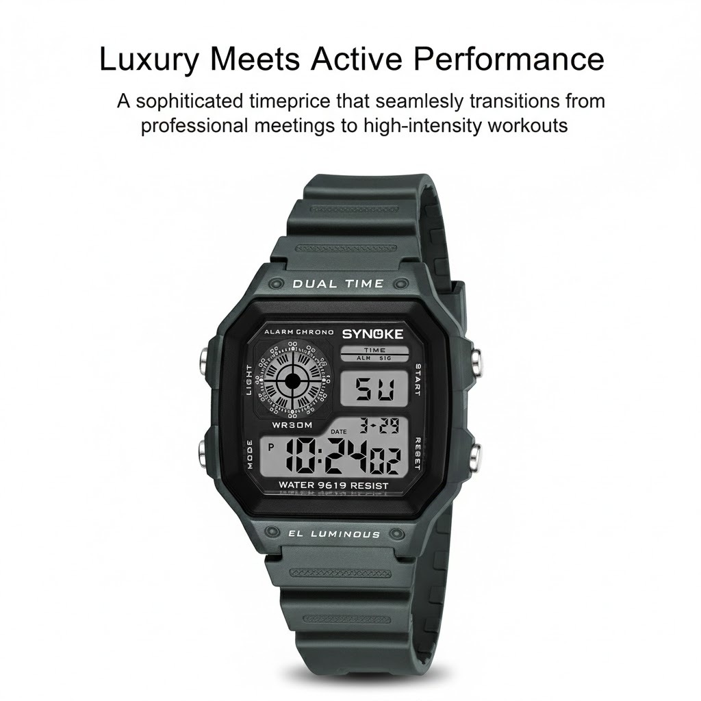 Đồng hồ thể thao nam chống thấm nước SYNOKE Đồng hồ thời trang cổ điển sang trọng dành cho mùa xuân Thể dục Mùa hè Phiêu lưu Đen Xám Trắng Xanh Xanh