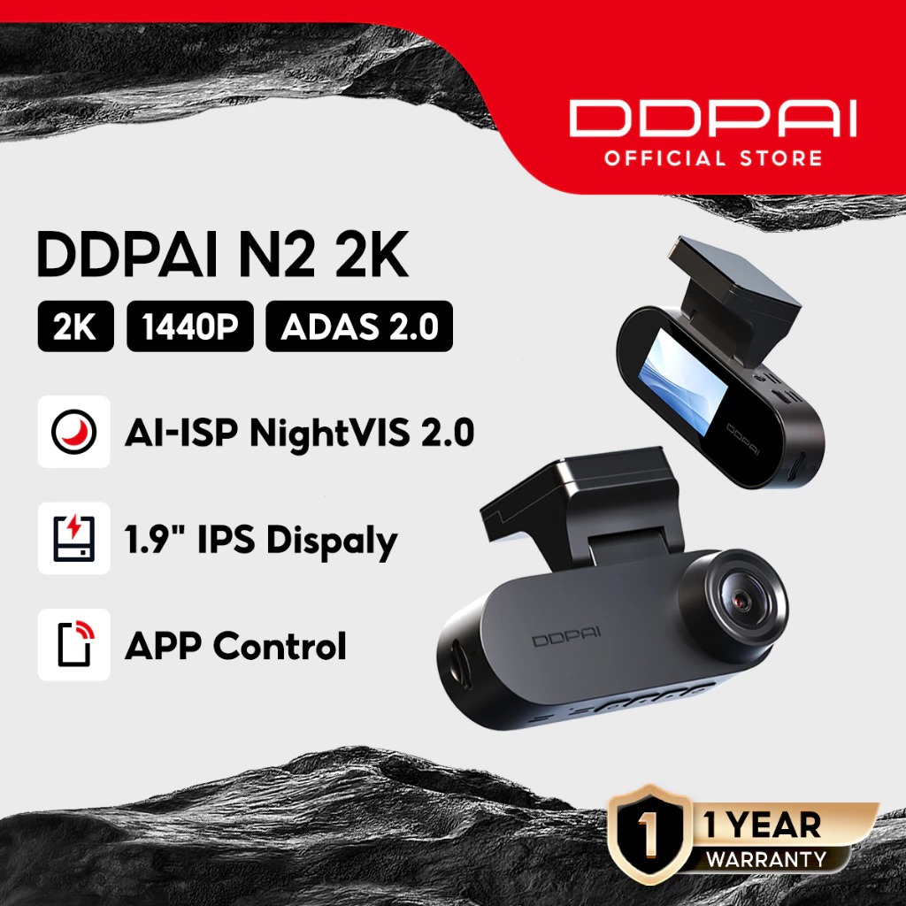 Cam Dash siêu tụ điện DDPAI N2 2K 1440P với NightVIS 2.0