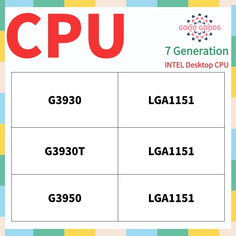 G3930 G3930T G3950 CPU máy tính để bàn INTEL Celeron thế hệ thứ 7 LGA1151