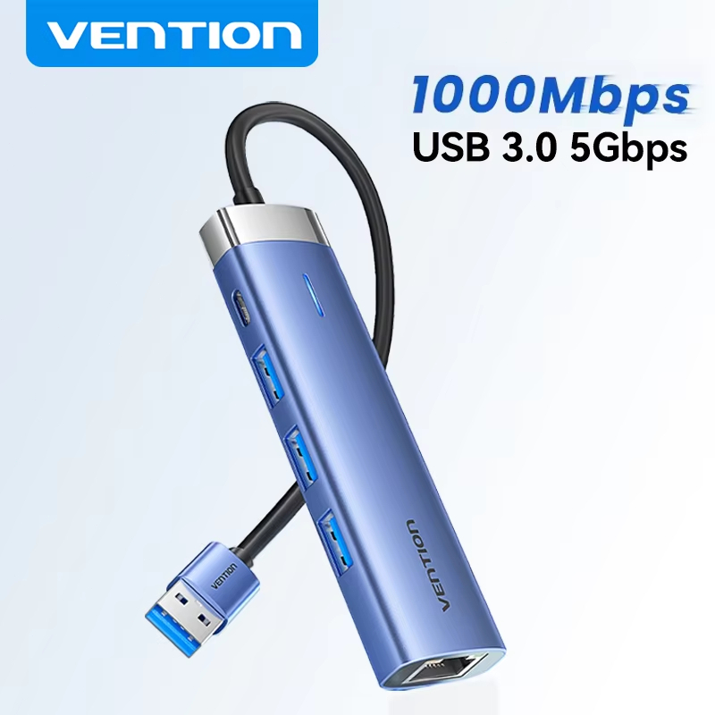 Bộ chuyển đổi Ethernet Vention USB 3.0 HUB RJ45 1000Mbps Lan Windows PC USB C HUB 3.0 Ethernet HUB S