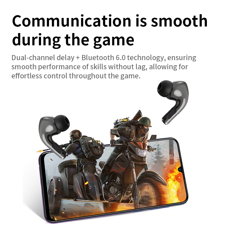Tai nghe Bluetooth không dây đích thực Lenovo ERAZER EP210 Pro - Bluetooth 6.0, Tai nghe chơi game có độ trễ siêu thấp, 360° Âm thanh toàn cảnh, tuổi thọ pin dài 20H | BigBuy360 - bigbuy360.vn