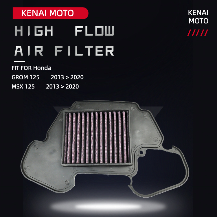【KENAI】Bộ lọc không khí lưu lượng cao Honda MSX 125SF / GROM125 có thể tái sử dụng