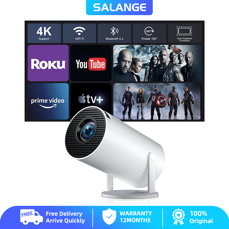 Mặt bích HY300 Pro + Máy chiếu Mini 4K thông minh WiFi Máy chiếu ném ngắn Bluetooth 1080P HD, Hiệu c
