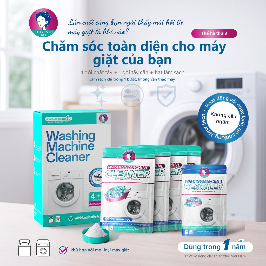 LOGESKI Nước Vệ Sinh Máy Giặt