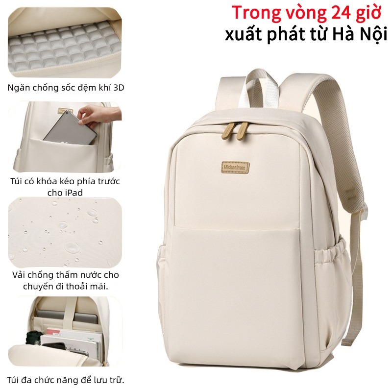 Ba lô chống nước dành cho nữ, Thích hợp cho máy tính xách tay 15,6 inch, Ba lô học sinh dung tích lớn, Ba lô du lịch