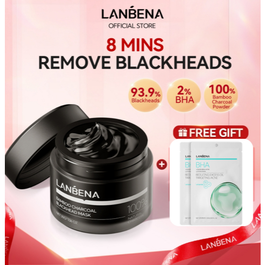 LANBENA Bamboo Mặt nạ lột mụn mũi (30g)- làm sạch sâu than hoạt tính dưỡng ẩm chăm sóc làn da  Skincare