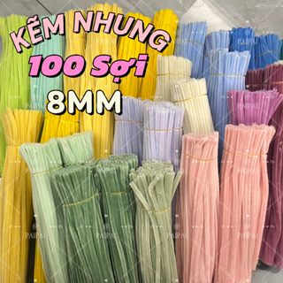 Kẽm nhung loại 1 lông dày mix nhiều màu làm hoa đào, hoa mai Kẽm Nhung Loại 1 Dày Đẹp Làm Hoa, Làm Đồ Handmade