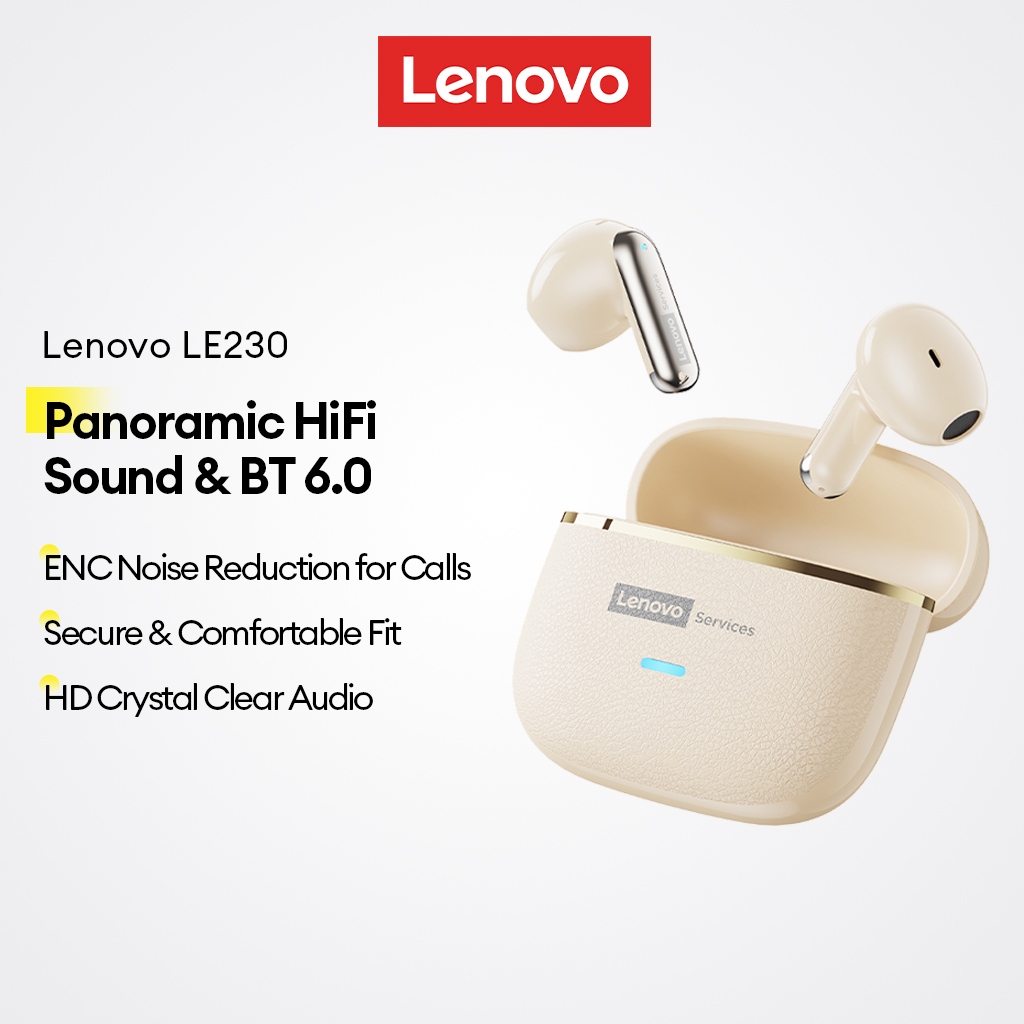 Tai nghe Bluetooth Lenovo LE230 và Tai nghe không dây có Bluetooth V6.0 và Âm thanh HiFi toàn cảnh cộng với Giảm tiếng ồn ENC | BigBuy360 - bigbuy360.vn