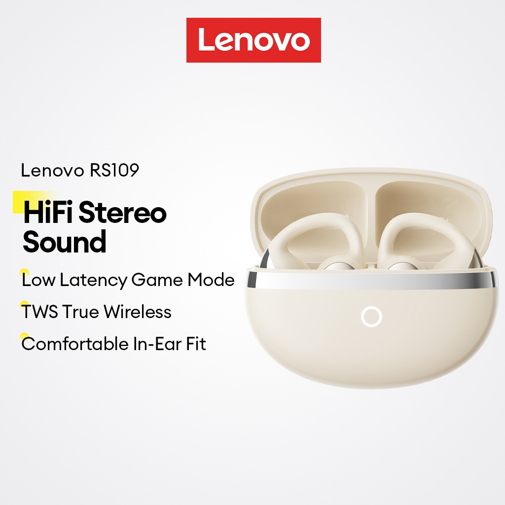 Tai nghe Bluetooth Lenovo RS109 Tai nghe không dây TWS có âm thanh nổi HiFi và chế độ trò chơi có độ trễ thấp | BigBuy360 - bigbuy360.vn