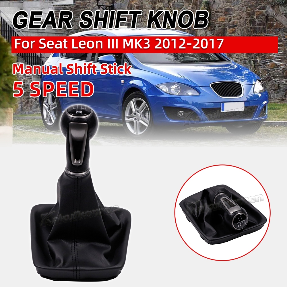 Gear Shift Knob Shifter Level Stick Gaiter Boot Dust Cover 5 / 6 Tốc Độ Cho Ghế Leon III MK3 2012-20