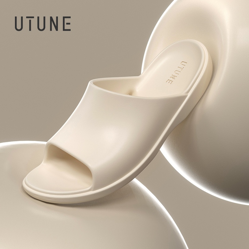 UTUNE Nữ Dép Đi Trong Nhà Phòng Tắm Chống Trơn Trượt Chống Rò Rỉ Nhanh Khô Dép Nam Nhà Trượt Phẳng