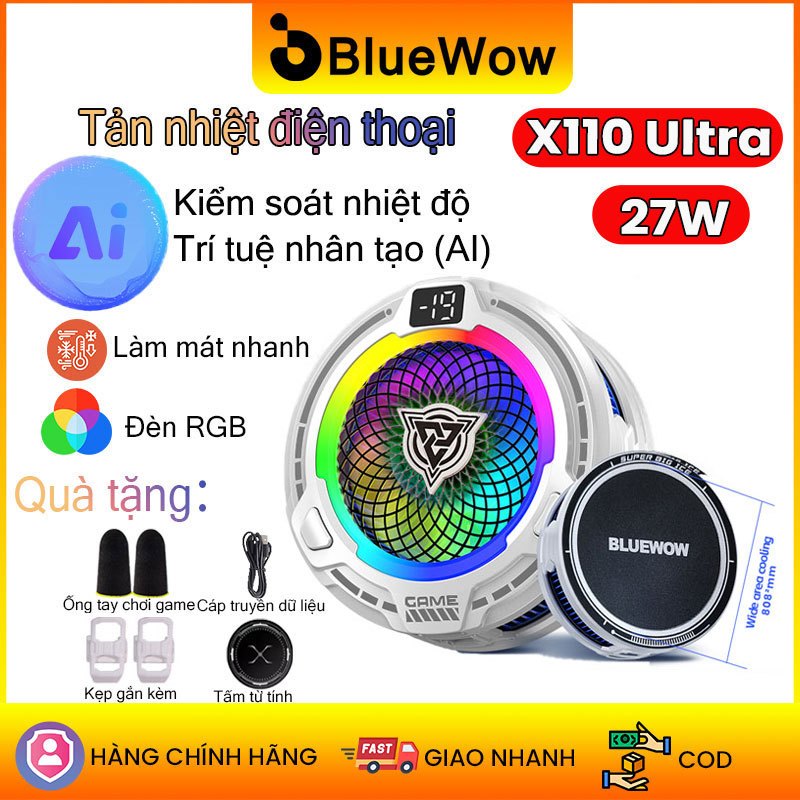 [Ai] Bộ làm mát điện thoại BlueWow 15 / 27W X110 Ultra cho điện thoại di động Quạt Phablet Bán dẫn B