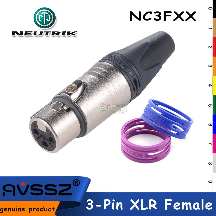 Đầu nối XLR nữ NEUTRIK NC3FXX (Chính hãng 100%) được sử dụng để truyền tín hiệu cân bằng AVSSZ