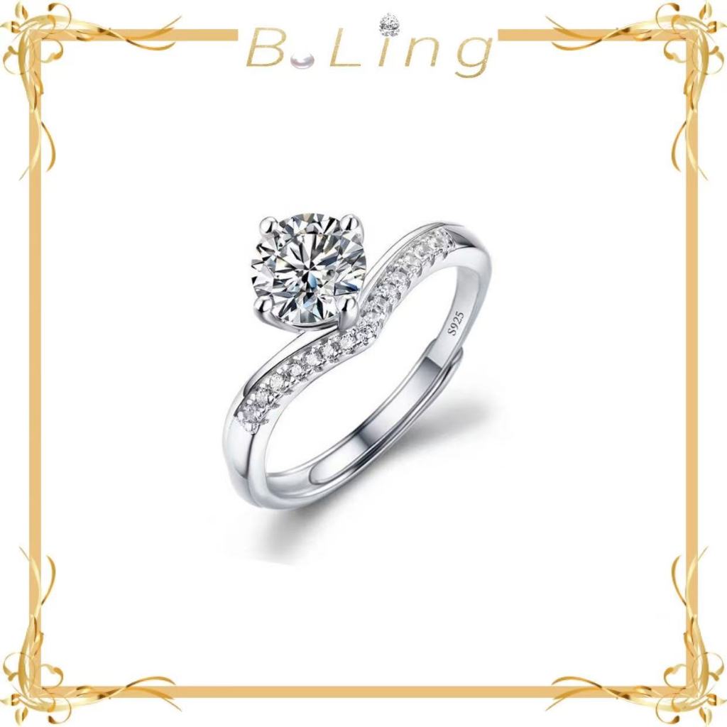 [B.Ling] Giả Moissanite Nhẫn Nữ Giữ Nhẫn Moissanite Trang Sức Nhẫn Zircon Nhẫn Kim Cương Nhẫn Cưới N