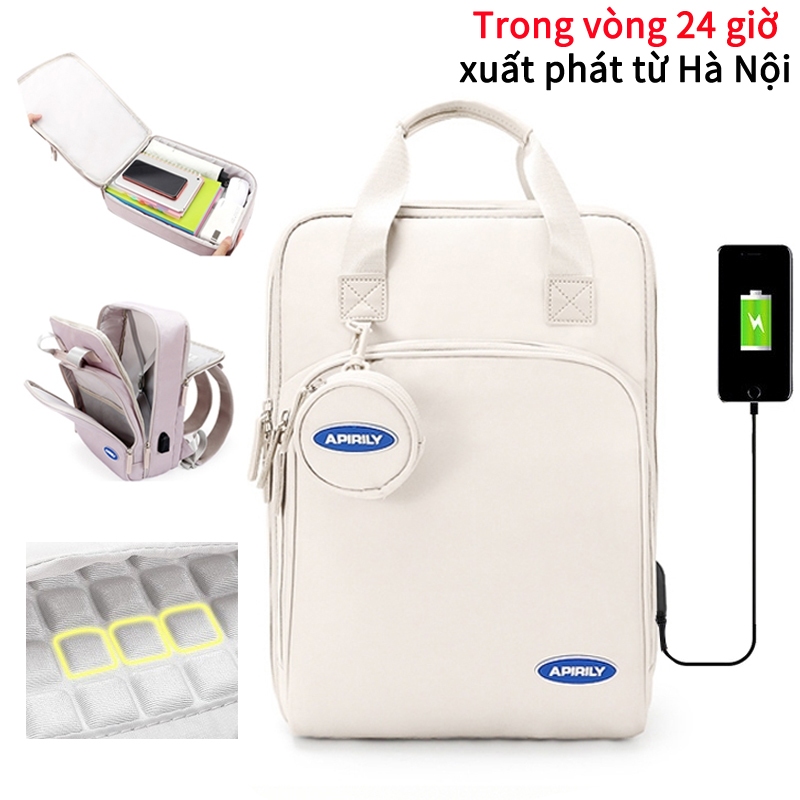 Ba lô đựng laptop chống sốc cao cấp dành cho nữ, thích hợp cho máy tính xách tay 15,6 inch, ba lô học sinh có cổng USB.