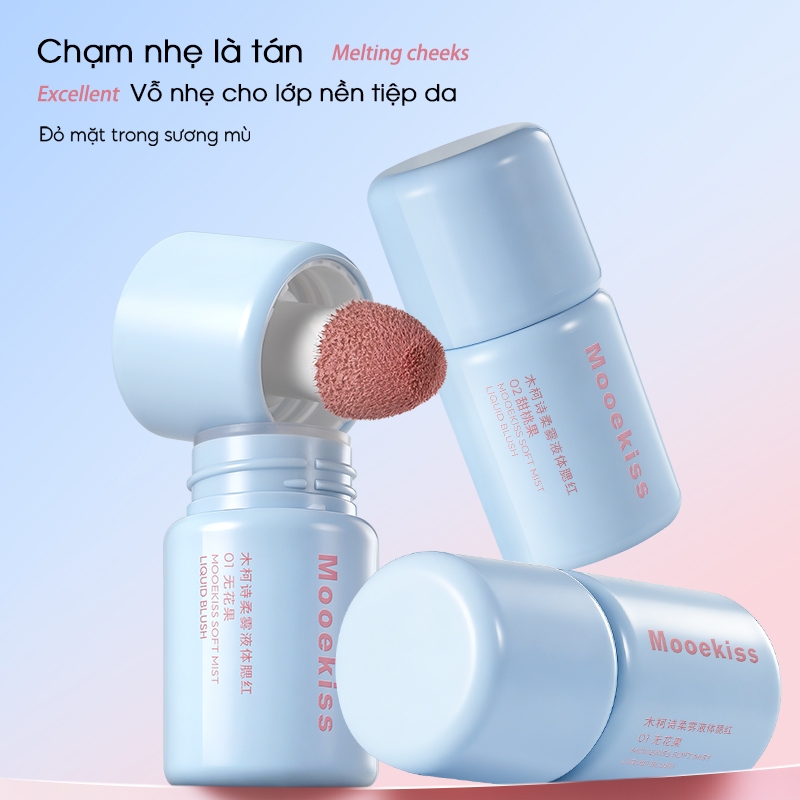 Phấn má hồng dạng kem đa năng Mooekiss có chất phấn lì, độ bão hòa thấp và dễ tán, phù hợp cho lớp trang điểm nhẹ nhàng | BigBuy360 - bigbuy360.vn