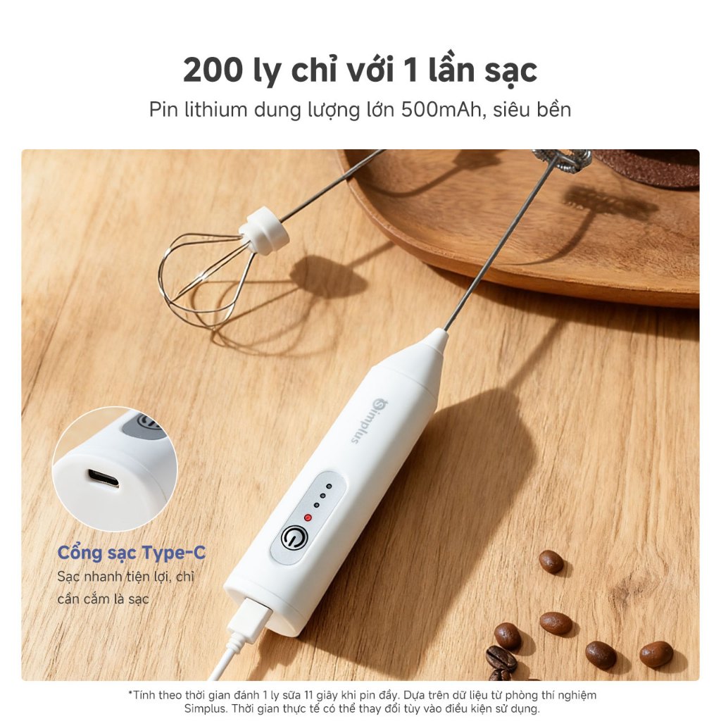 Simplus Máy đánh trứng, tạo bọt sữa đa năng Thời gian dùng liên tục lâu Động cơ đồng nguyên chất  Một máy đa năng NPQH001 | BigBuy360 - bigbuy360.vn
