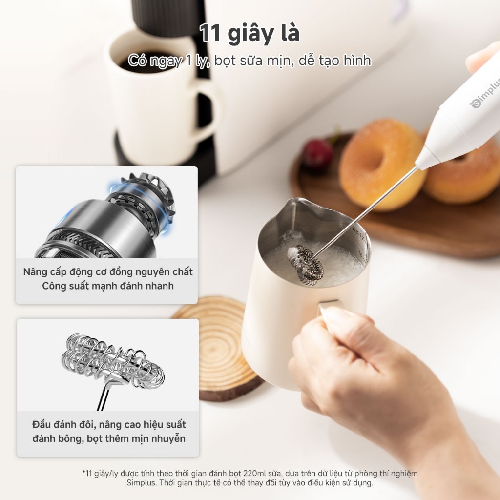 Simplus Máy đánh trứng, tạo bọt sữa đa năng Thời gian dùng liên tục lâu Động cơ đồng nguyên chất  Một máy đa năng NPQH001 | BigBuy360 - bigbuy360.vn