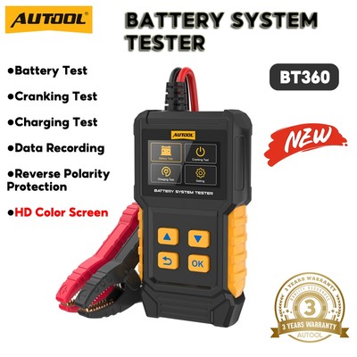 AUTOOL BT360 12V Kiểm Tra Pin Kỹ Thuật Số Ô Tô Chẩn Đoán Kiểm Tra Pin Máy Phân Tích Xe Cranking Sạc Máy Quét