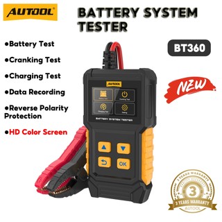 AUTOOL BT360 12V Kiểm Tra Pin Kỹ Thuật Số Ô Tô Chẩn Đoán Kiểm Tra Pin Máy Phân Tích Xe Cranking Sạc Máy Quét