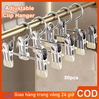 Bộ 50 Móc Treo Có Thể Điều Chỉnh Có Kẹp Móc Treo Cho Quần Váy Mũ Bảo Quản Boot Giá Đỡ