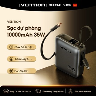 Vention Sạc Dự phòng 10000mAh có sạc nhanh 35W Super Mini – Cáp tích hợp Type C - PD, màn hình LED - kỹ thuật số -  Pin sạc dự phòng Sạc Nhanh 35W Cho Điện Thoại, Máy Tính Bảng - Thiết Kế Nhỏ Gọn - Bảo Hành 12 tháng -Hàng Chính Hãng1