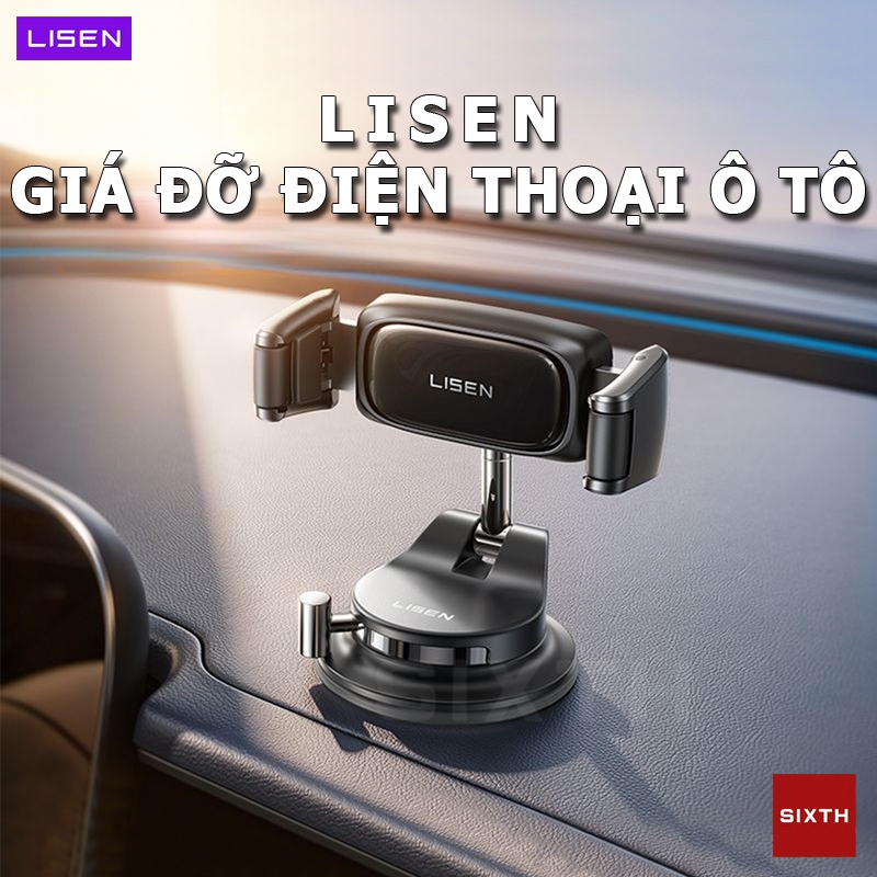 chính hãng LISEN Giá đỡ điện thoại trên ô tô hút chân không Kẹp điện thoại trên ô tô gắn kính xoay 360 độ thoại gắn taplo kính lái trên ô tô để bàn làm việc