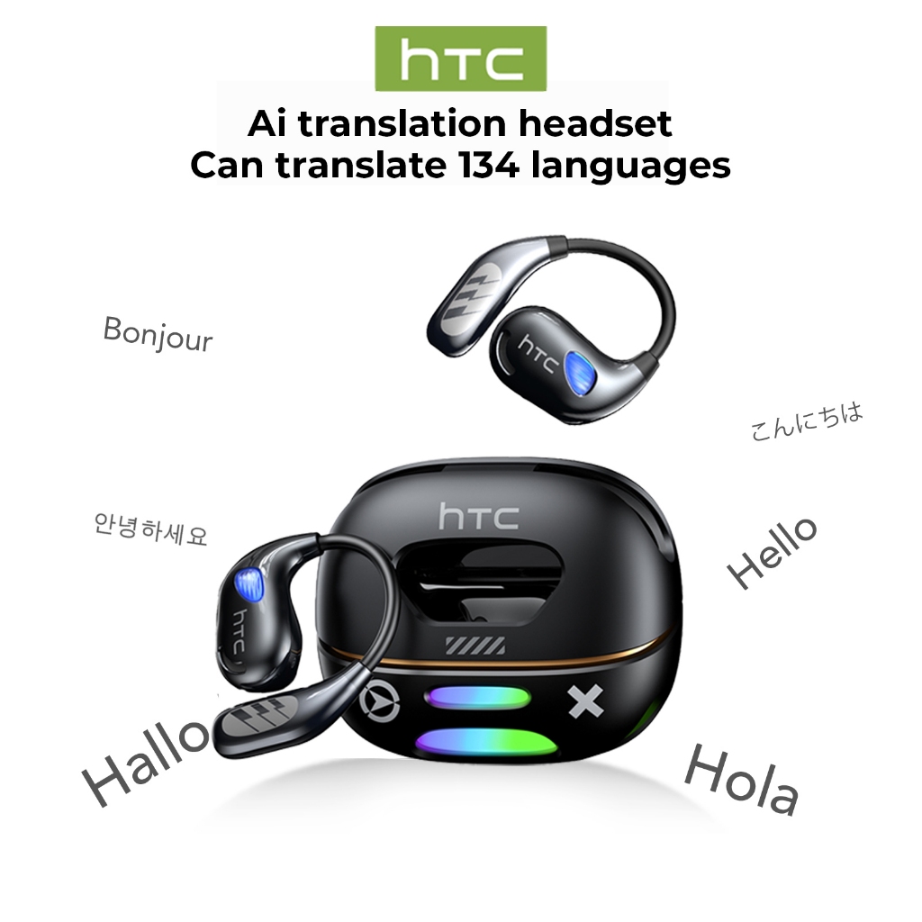HTC NE69 Tai nghe dịch thuật AI Tai nghe Bluetooth Bluetooth 6.0 Dịch 134 ngôn ngữ OWS Màn hình LED Phong cách Punk Có micro Tai nghe HiFi ASMR | BigBuy360 - bigbuy360.vn