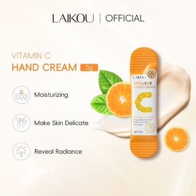 Kem dưỡng da tay LAIKOU Vitamin C với Niacinamide & Vitamin E - Làm sáng da, dưỡng ẩm lâu trôi, công thức không dưỡng ẩm