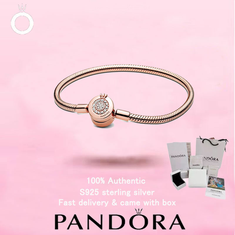 Bán chạy - Cặp đôi nữ Pandora với dây chuyền và vòng tay ánh vàng hồng lung linh