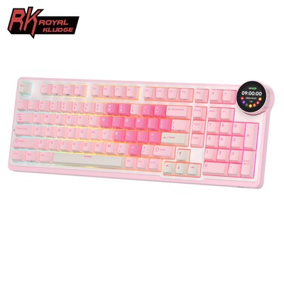 Royal Kludge RK N99 Pink Melody 98 Key Tri-Mode RGB Có Dây Bluetooth 2.4G Không Dây Với Màn Hình TFT Bàn Phím Cơ
