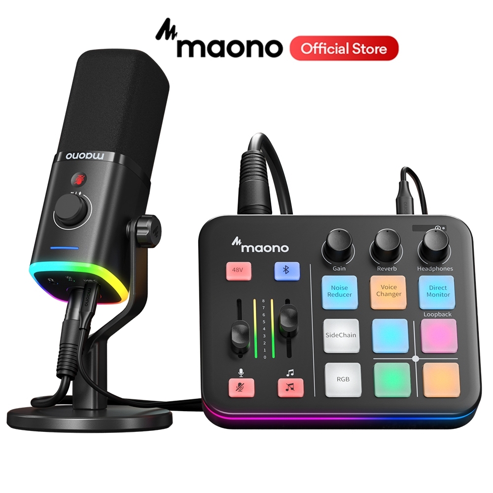 Bộ micro chơi game Maono G1 Neo + PD100X Bộ micro card âm thanh có thẻ âm thanh, Mic động và nguồn m