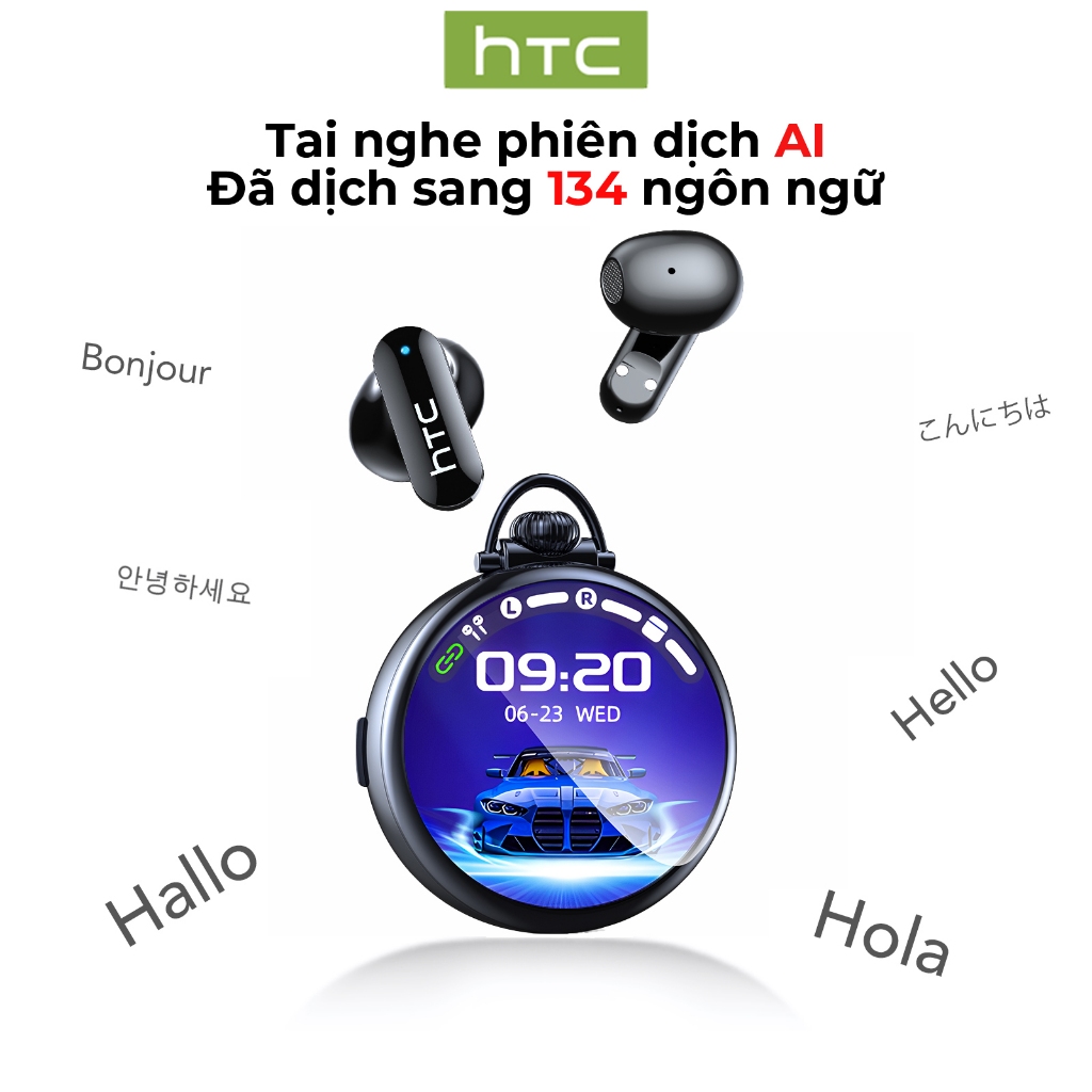 HTC Ne71 Tai nghe dịch thuật AI Bluetooth 6.0 Dịch được 134 ngôn ngữ Tai nghe AI Mặt đồng hồ tự thiết kế Màn hình LED thông minh Chất lượng âm thanh HiFi Công nghệ khử tiếng ồn | BigBuy360 - bigbuy360.vn