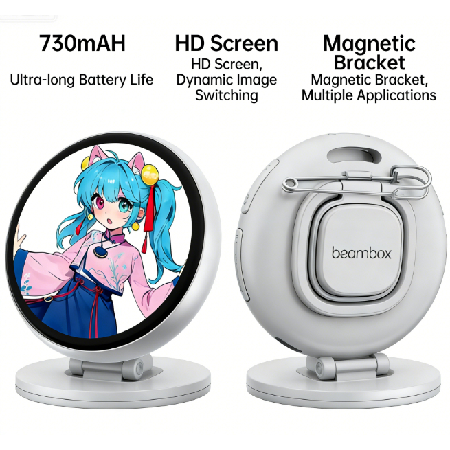 N88Huy hiệu điện tử anime, màn hình cảm ứng, tự do chuyển đổi video và hình ảnh, món quà thời thượng