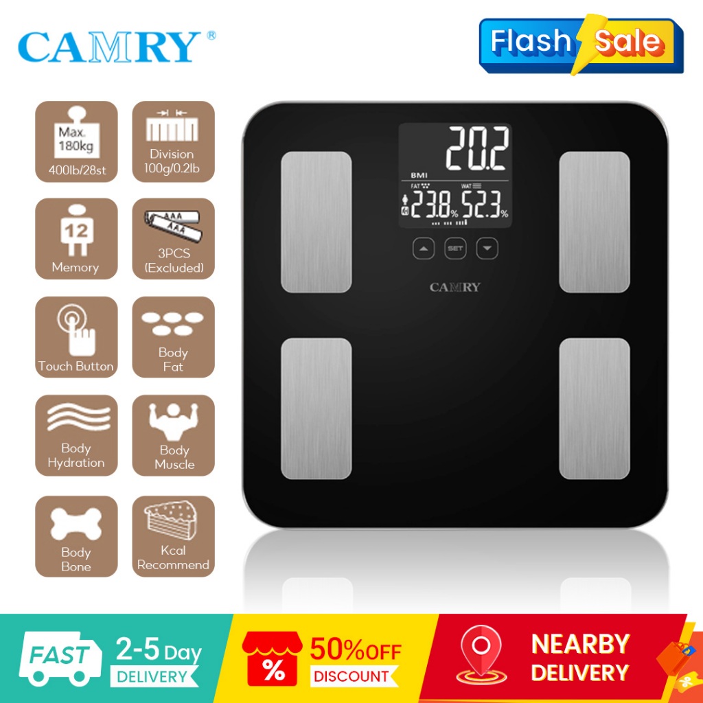 Camry Cân đo mỡ cơ thể EF881 Body Fat Scale Cân body fat Cân đo mỡ điện tử đo mỡ cơ thể đo thành phầ