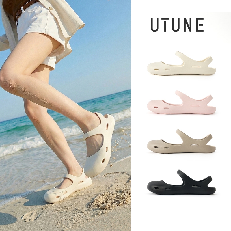 UTUNE Nữ Dép Sandal Đi Biển Hỗ Trợ Vòm Chân Đế Bệt Mềm Nhẹ EVA Chống Trượt Thoáng Khí Phù Hợp Yoga T