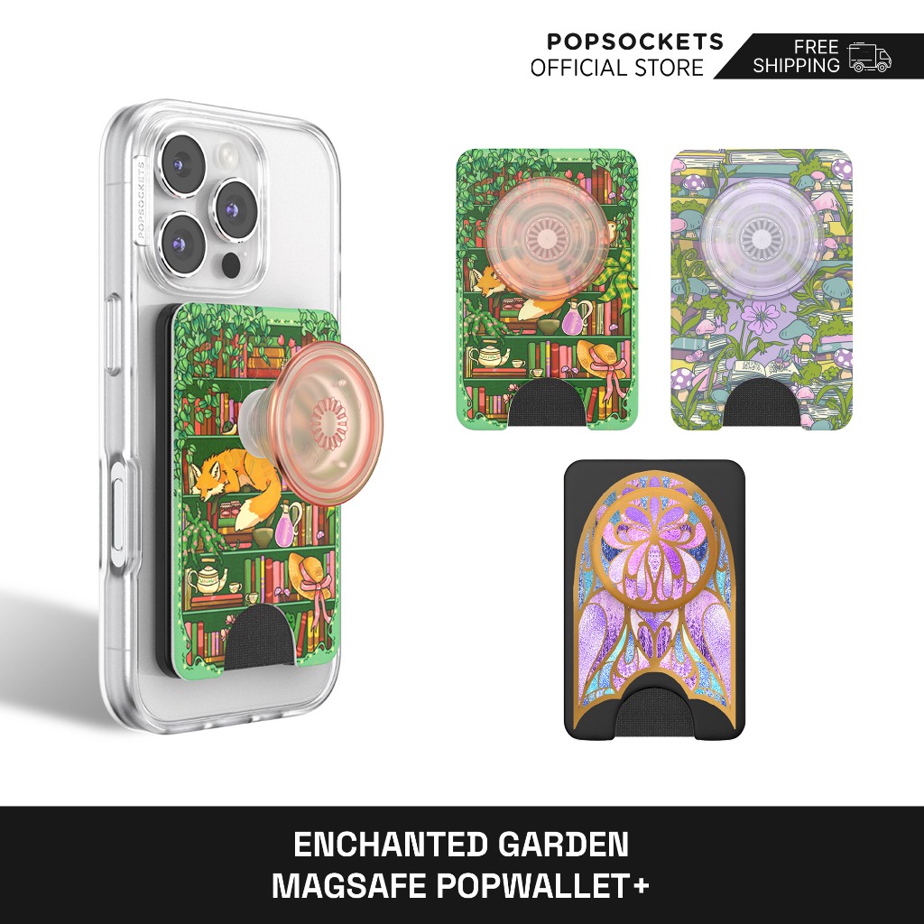 Ví PopWallet Vườn mê hoặc + cho MagSafe | Kẹp điện thoại và ví điện thoại cao cấp | Giá đỡ điện thoạ