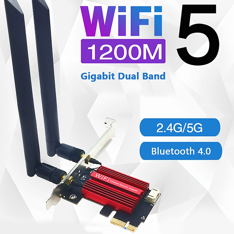 Thẻ wifi không dây băng tần kép 2.4g / 5g 7260ac Dành cho máy tính / máy tính để bàn 1200mbps 4.0 Mới