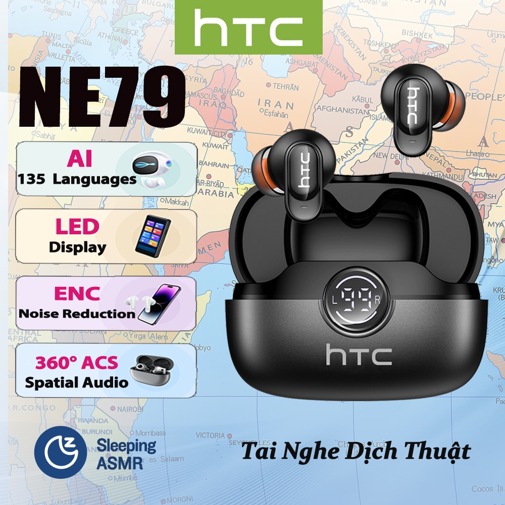 HTC NE79 Tai nghe dịch Video AI mới Tai nghe Bluetooth MINI HIFI ENC Gọi Tai nghe không dây tăng cường tiếng ồn với tuổi thọ pin dài 72 giờ | BigBuy360 - bigbuy360.vn