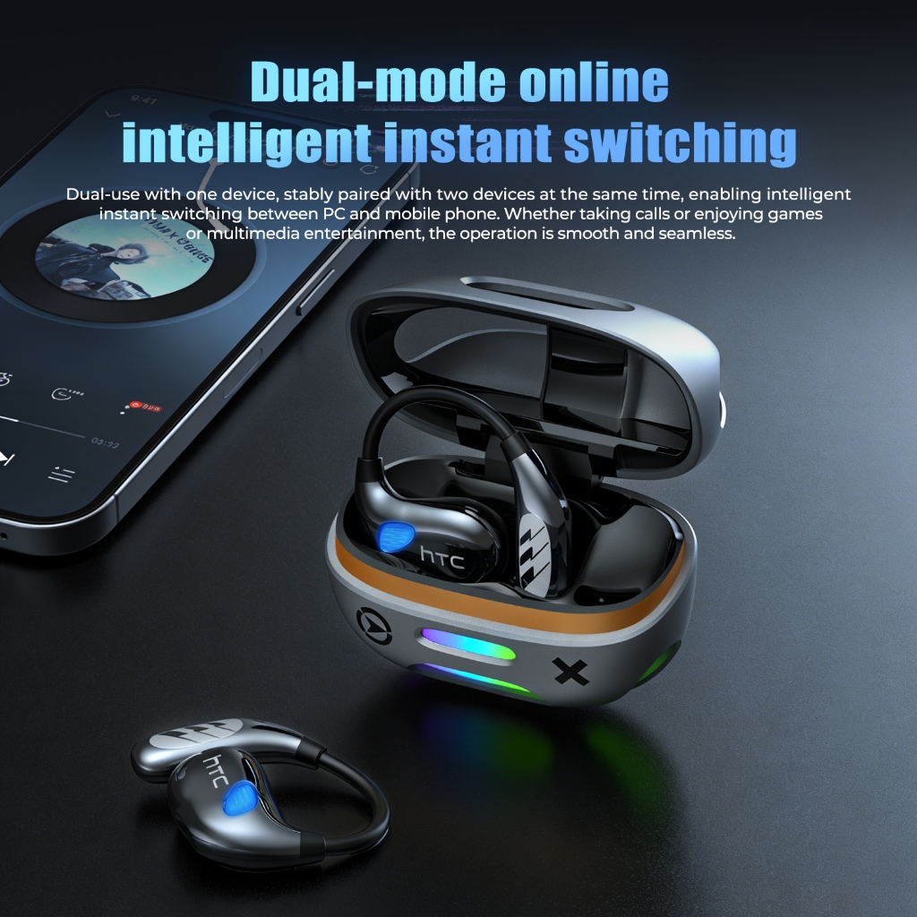 HTC NE69 Tai nghe dịch thuật AI Độ trễ cực thấp Tai nghe Bluetooth V6.0  ENC Khử tiếng ồn thông minh Tai nghe không dây | BigBuy360 - bigbuy360.vn