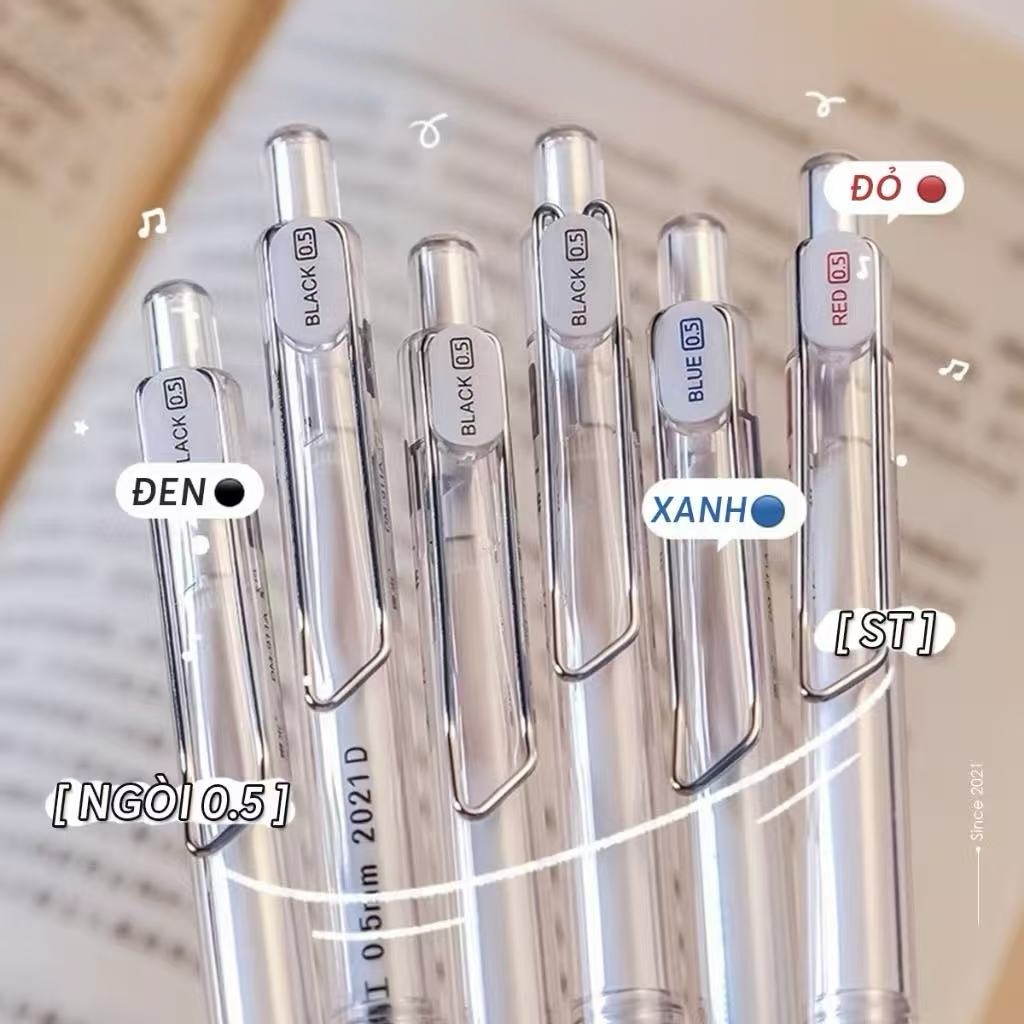 Domi 911A Màu 0.5MM ST Nib Gel Bút Đen Đỏ Xanh Mực Gel Bút Đổ Nhanh Khô Viết Mịn Bút Có Thể Thu Vào
