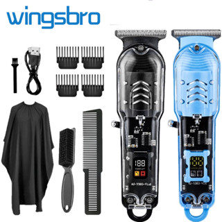 Tông đơ cắt tóc chuyên nghiệp wingsbro Tông đơ cắt tóc không dây có thể sạc lại cho nam Dụng cụ cắt tóc