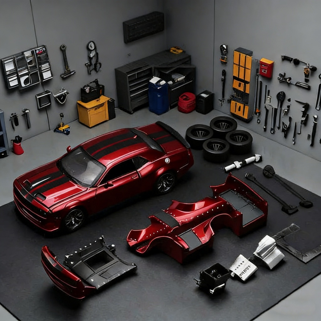 CCA 1: 36 Dodge Challenger SRT Jailbreak Hợp Kim Xe Thu Nhỏ Diecast Kim Loại DIY Lắp Ráp Xe Ô Tô Mô 