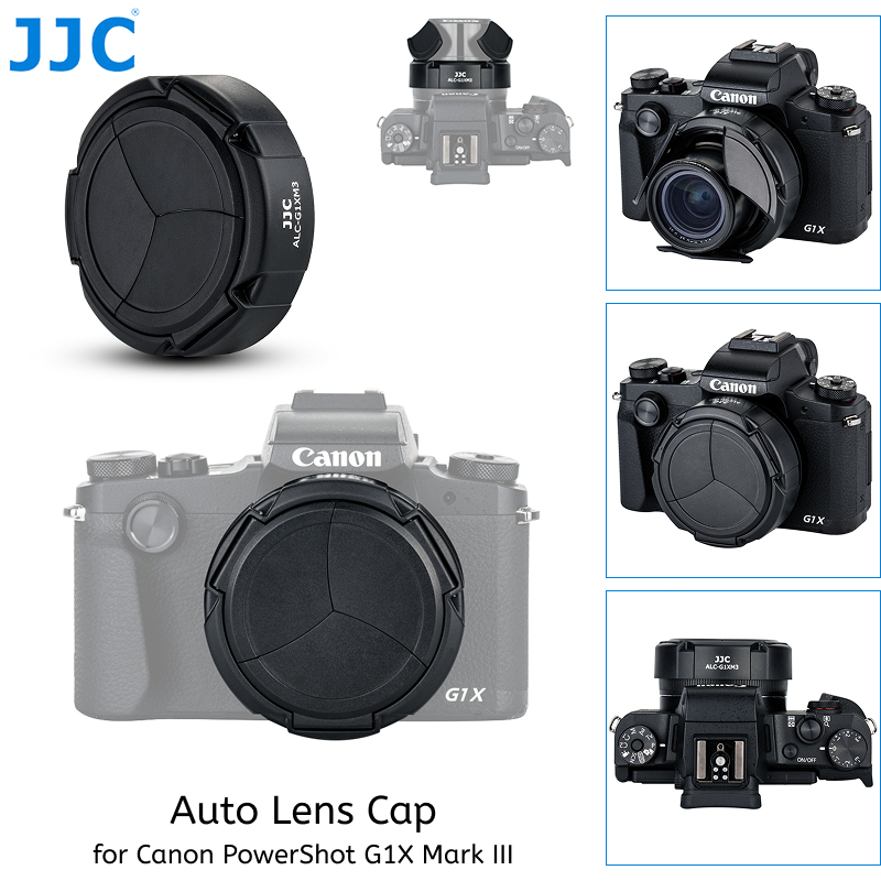 JJC Nắp ống kính tự động cho máy ảnh Canon PowerShot G1X Mark III G1XM3 Vỏ bảo vệ ống kính ABS Tự độ